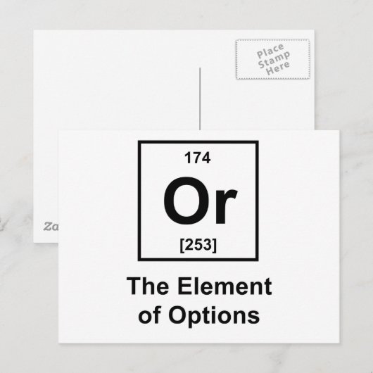Oder das Element Optionen Postkarte (Vorne/Hinten)