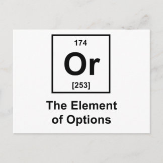 Oder das Element Optionen Postkarte