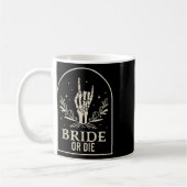 Oder Die Skeleton Hand Gothic Junggeselinnen-Absch Kaffeetasse (Links)