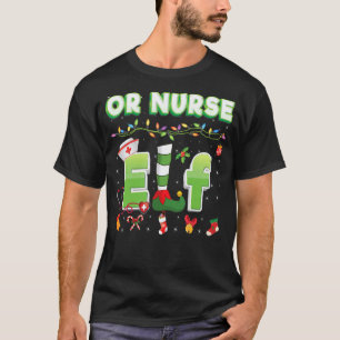 Oder Krankenschwester-Elf-Weihnachtslicht-Pullover T-Shirt