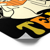 Oder lehren Groovy Halloween Retro Floral Ghost Te Poster (Ecke)