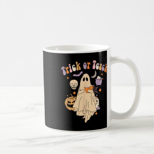 Oder lehren Groovy Lehrer Halloween Retro Floral G Kaffeetasse (Rechts)