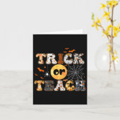 Oder lehren Groovy Lehrer Halloween Retro Floral G Karte (Gelbe Blume)