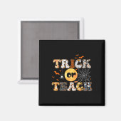 Oder lehren Groovy Lehrer Halloween Retro Floral G Magnet (Vorderseite/Rückseite)