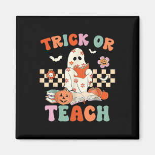 Oder lehren Groovy Lehrer Halloween Retro Floral G Magnet