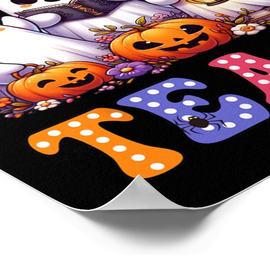 Oder lehrt Halloween Ghost Pumpkin Spooky Teacher  Poster (Ecke)