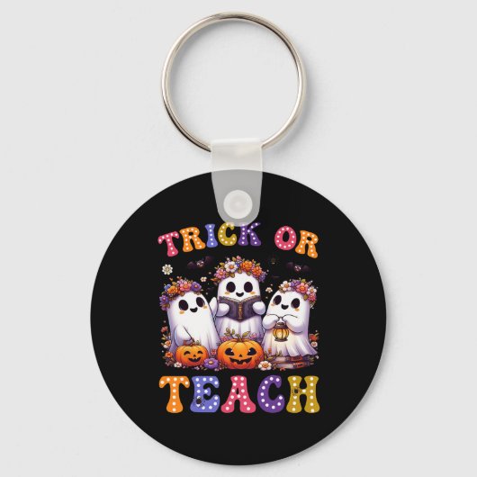 Oder lehrt Halloween Ghost Pumpkin Spooky Teacher Schlüsselanhänger (Vorderseite)
