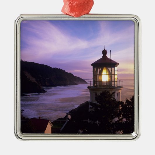 ODER, Oregon-Küste, Heceta Head Leuchtturm, auf Silbernes Ornament (Vorne)