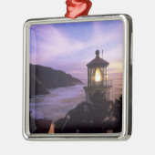ODER, Oregon-Küste, Heceta Head Leuchtturm, auf Silbernes Ornament (Links)