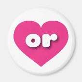 oder rosafarbenes Herz - I Liebe oder Magnet (Vorne)