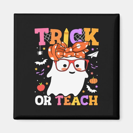Oder unterrichten Lehrer glücklich Halloween-Geist Magnet (Vorne)