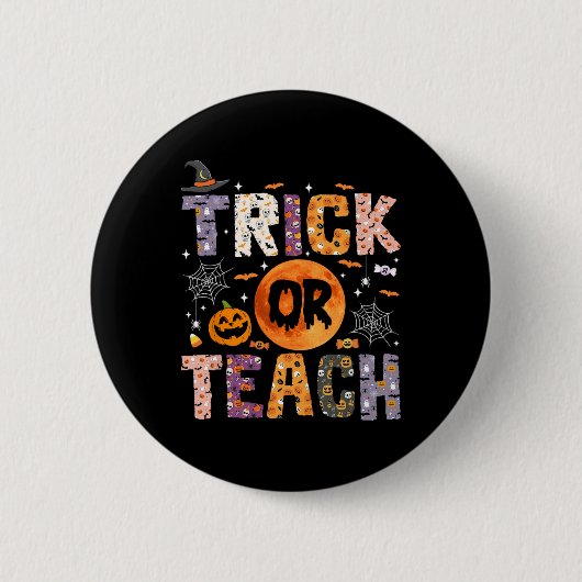 Oder unterrichtet lustige Lehrer Halloween Ghost Button (Vorderseite)