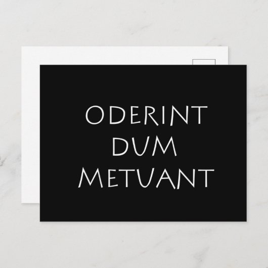 Oderint dum metuant postkarte (Vorne/Hinten)
