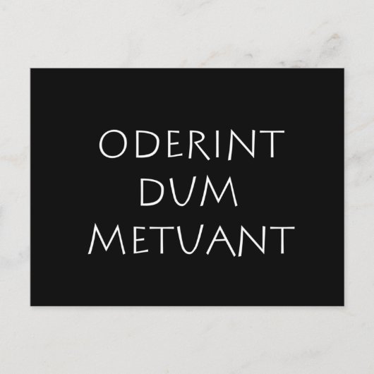 Oderint dum metuant postkarte (Vorderseite)