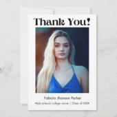 %odern Script Abschluss Dankeschön-Nachricht Dankeskarte (Vorderseite)