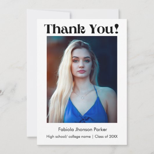 %odern Script Abschluss Dankeschön-Nachricht Dankeskarte (Vorderseite)