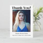 %odern Script Abschluss Dankeschön-Nachricht Dankeskarte (Stehend Vorderseite)