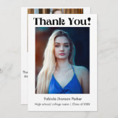 %odern Script Abschluss Dankeschön-Nachricht Dankeskarte (Vorne/Hinten)