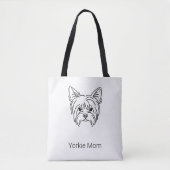 odern Yorkie Face Line Art  | Personalized Name Tasche (Vorderseite)