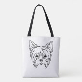odern Yorkie Face Line Art  | Personalized Name Tasche (Rückseite)