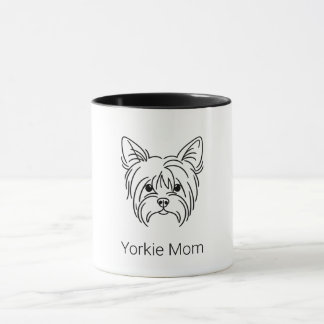 odern Yorkie Gesichtslinien Kunst Kaffeetasse | Pe