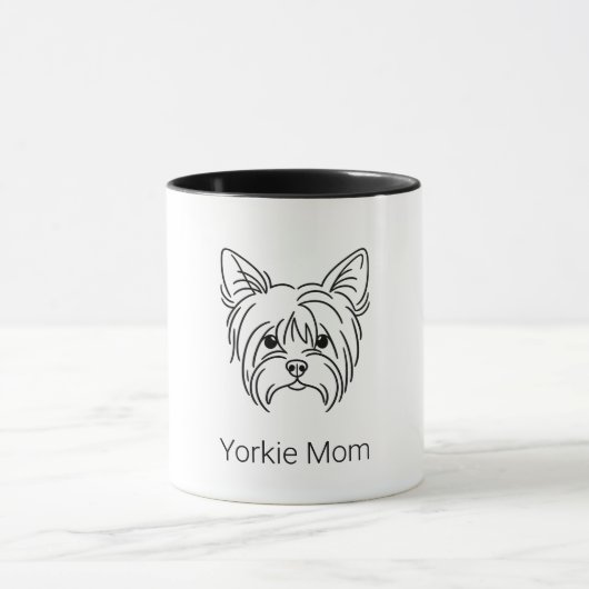odern Yorkie Gesichtslinien Kunst Kaffeetasse | Pe (Zentrum)