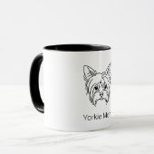 odern Yorkie Gesichtslinien Kunst Kaffeetasse | Pe (Vorderseite Links)