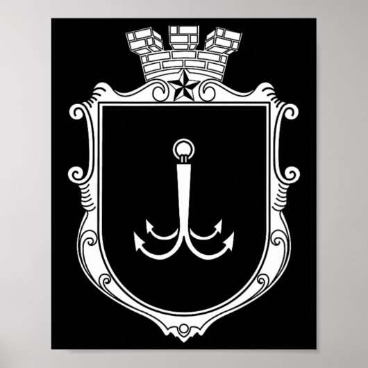 Odesa Odessa Wappen Ukraine Flagge Ukr  Poster (Vorne)