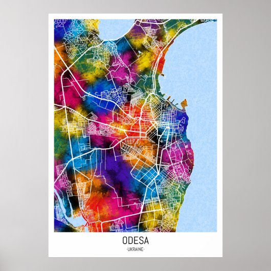 Odesa Ukraine Stadtplan Poster (Vorne)