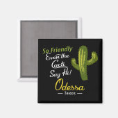 Odessa Cactus Funny Retro Magnet (Vorderseite/Rückseite)