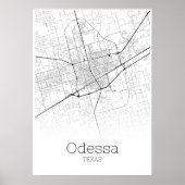 Odessa Map - Texas - City Map Poster (Vorne)