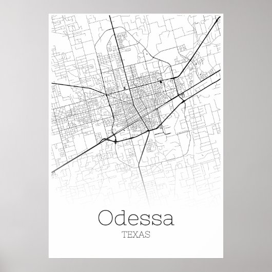 Odessa Map - Texas - City Map Poster (Vorne)