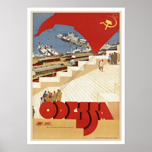 Odessa, Odesa, Ukraine - Vintage Travel Art Poster (Vorne)