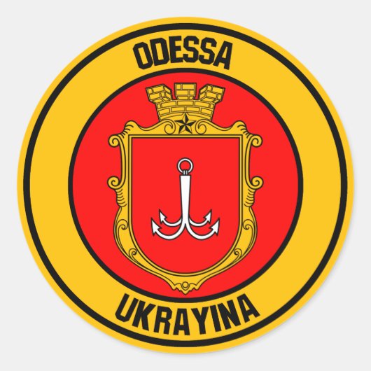 Odessa Round Emblem Runder Aufkleber (Vorderseite)