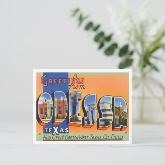 Odessa, Texas Big Letters Postcard Postkarte (Stehend Vorderseite)