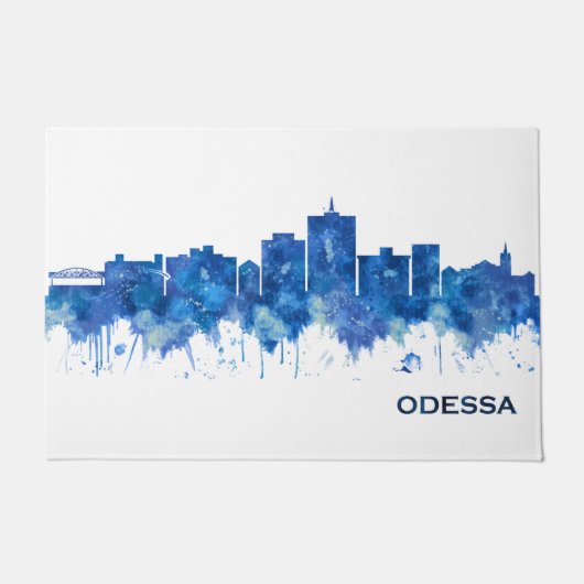 Odessa Texas Skyline Blue Fußmatte (Vorderseite)