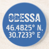 Odessa Ukraine Latitude & Longitude beunruhigt Getränkeuntersetzer (Vorne)