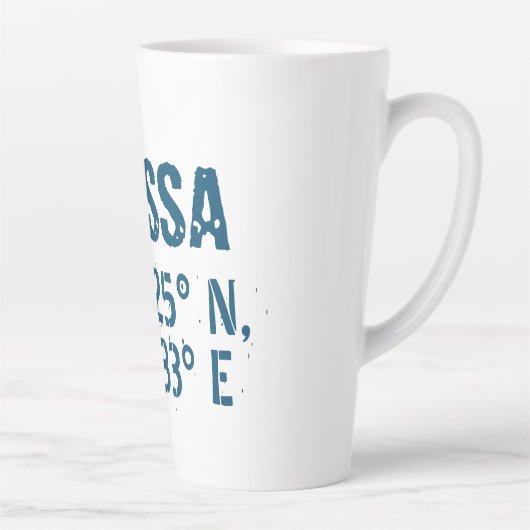 Odessa Ukraine Latitude & Longitude beunruhigt Milchtasse (Rechts)