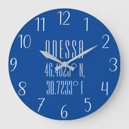 Odessa Ukraine Latitude & Longitude Große Wanduhr
