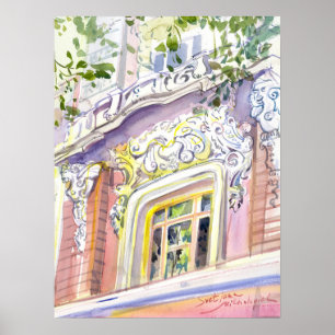 Odessa Ukraine Passage Fenster Original Malerei Poster