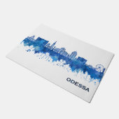 Odessa Ukraine Skyline Blue Fußmatte (Schrägansicht)