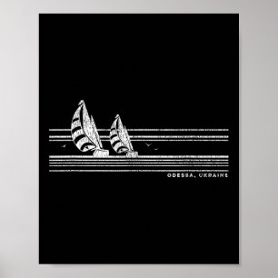 Odessa Ukraine Vintage-Segeln 70er Jahre Nautical Poster