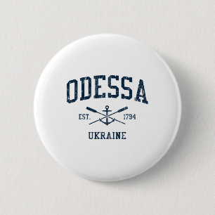 Odessa Vintage Navy gekreuzte Ruder und Bootsanker Button