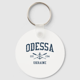 Odessa Vintage Navy gekreuzte Ruder und Bootsanker Schlüsselanhänger