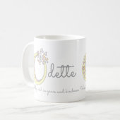 ODETTE beschriften dekorativen Namen O mit der Kaffeetasse (Vorderseite Links)