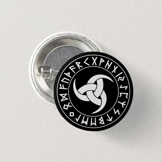 Odhroerir Rune-Schild Button (Vorne & Hinten)