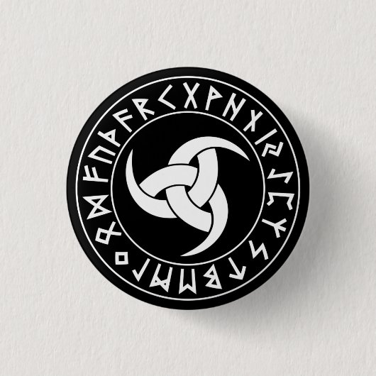 Odhroerir Rune-Schild Button (Vorderseite)