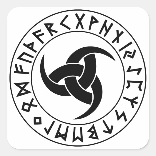 Odhroerir Rune Shield Quadratischer Aufkleber (Vorderseite)
