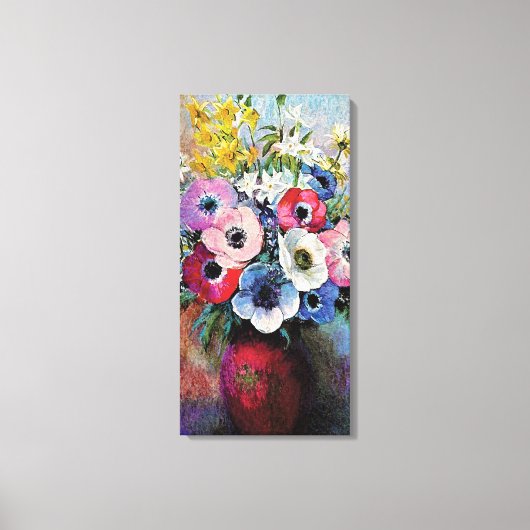 Odilon Redon Anemones - Kunstsymbolismus Leinwanddruck (Vorderseite)