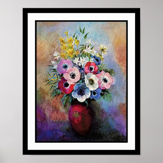 Odilon Redon Anemones - Kunstsymbolismus Poster (Vorne)